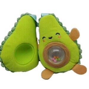 Skip Hop Green AVOCADO Hanging Rattle 5" Plush Stuffed Baby Stroller Toy 2017